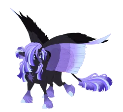 Size: 5600x5100 | Tagged: safe, artist:gigason, derpibooru import, oc, oc:dark star, pegasus, pony, absurd resolution, colored wings, female, image, mare, multicolored wings, parents:twilane, png, simple background, solo, transparent background, wings