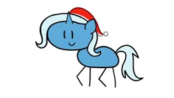 Size: 1192x673 | Tagged: safe, artist:mystery shore, artist:ufolronman, derpibooru import, trixie, unicorn, g4, christmas, hat, holiday, horn, image, in a nutshell, png, santa hat, stick pony