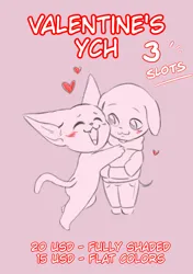 Size: 2039x2893 | Tagged: safe, artist:natt333, derpibooru import, anthro, cat, dog, advertisement, chibi, commission, commission info, community related, holiday, image, png, valentine's day, ych sketch, your character here