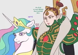 Size: 2150x1512 | Tagged: safe, artist:mixuen_chan, derpibooru import, princess celestia, alicorn, eldar, pony, g4, i think we're gonna have to kill this guy, image, jpeg, meme, voice actor joke, warhammer (game), warhammer 40k