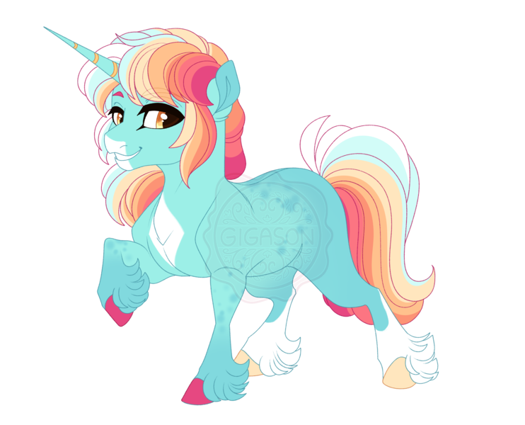 Size: 4700x3800 | Tagged: safe, artist:gigason, derpibooru import, oc, oc:pulmonaria, pony, unicorn, absurd resolution, colored hooves, female, hooves, horn, image, mare, multicolored hooves, parents:lyradash, png, simple background, solo, transparent background