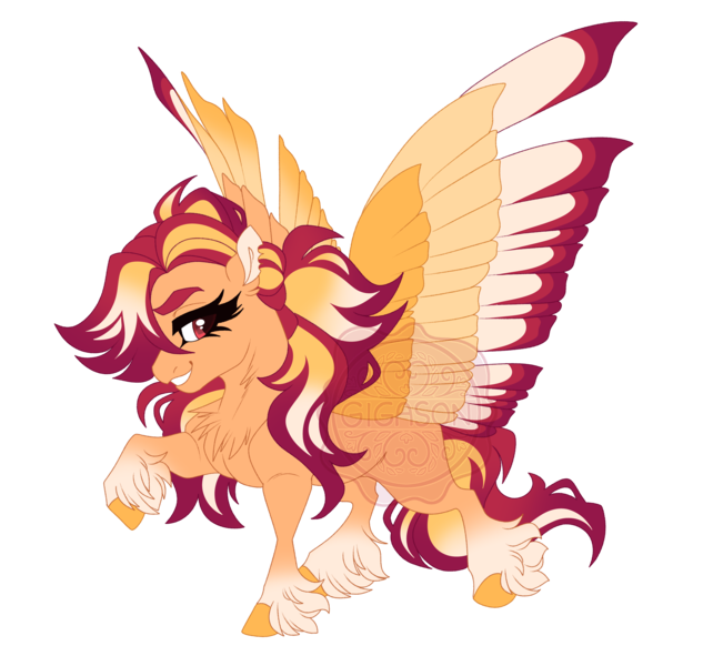 Size: 4600x4300 | Tagged: safe, artist:gigason, derpibooru import, oc, oc:temper tantrum, pegasus, pony, absurd resolution, colored wings, female, image, magical lesbian spawn, mare, multicolored wings, offspring, parent:pinkie pie, parent:spitfire, parents:spitpie, png, simple background, solo, transparent background, wings