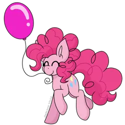 Size: 3000x3000 | Tagged: safe, artist:nordicgoat, derpibooru import, pinkie pie, earth pony, pony, g4, balloon, cute, diapinkes, female, image, mare, mouth hold, png, solo, that pony sure does love balloons