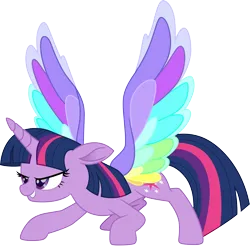 Size: 3036x3000 | Tagged: safe, artist:cloudy glow, derpibooru import, twilight sparkle, twilight sparkle (alicorn), alicorn, g4, colored wings, female, image, multicolored wings, my little pony, my little pony: rainbow roadtrip, png, rainbow wings, simple background, solo, transparent background, vector, wings