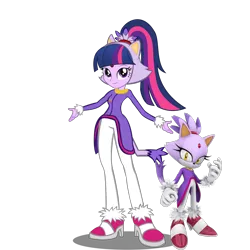 Size: 1024x1024 | Tagged: safe, artist:kalel156, derpibooru import, twilight sparkle, human, equestria girls, g4, blaze the cat, clothes, cosplay, costume, crossover, female, image, png, solo, sonic the hedgehog (series)