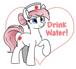 Size: 4855x4424 | Tagged: safe, artist:derpydoodesigns, artist:derpydooreviews, derpibooru import, nurse redheart, earth pony, pony, g4, absurd resolution, female, heart, image, mare, png, raised hoof, simple background, solo, sticker, text, transparent background