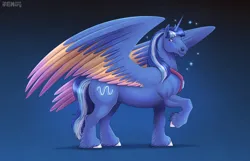 Size: 5570x3576 | Tagged: safe, artist:jenery, derpibooru import, oc, unofficial characters only, alicorn, horse, alicorn oc, horn, image, png, solo, wings