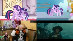 Size: 3416x1920 | Tagged: safe, derpibooru import, edit, edited screencap, screencap, starlight glimmer, twilight sparkle, twilight sparkle (alicorn), alicorn, bronies react, g4, school daze, season 7, season 8, shadow play, spoiler:s08, acracebest, dustykat, image, jpeg, my little pony, pirates of the caribbean