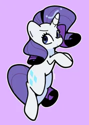 Size: 1428x2000 | Tagged: safe, artist:kindakismet, derpibooru import, rarity, pony, unicorn, g4, horn, image, jpeg, purple background, simple background, solo