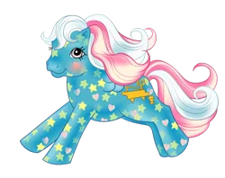 Size: 1280x1013 | Tagged: safe, artist:splooto, derpibooru import, starglow, pegasus, pony, g1, blushing, female, glow 'n show ponies, image, mare, png, simple background, smiling, solo, tail, transparent background, wings