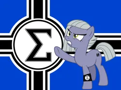 Size: 1506x1117 | Tagged: safe, editor:dpr, ponerpics import, limestone pie, brazilian, fascism, fascist, flag, image, integralism, integralist, nationalism, nazi symbol, png, sieg heil, sigma