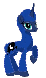 Size: 648x1080 | Tagged: safe, artist:visserex52, derpibooru import, princess luna, alicorn, hybrid, llama, pony, unicorn, g4, concave belly, eyelashes, female, fluffy, horn, image, mare, png, short tail, simple background, slender, tail, thin, transparent background, wingless