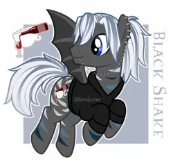 Size: 1320x1230 | Tagged: safe, artist:momoalistair, derpibooru import, oc, oc:black shake, unofficial characters only, bat pony, pony, clothes, ear piercing, earring, hoodie, image, jewelry, jpeg, lip piercing, male, piercing, reference sheet, solo, spread wings, stallion, wings