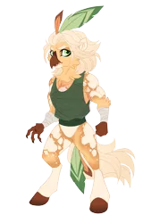 Size: 4500x6300 | Tagged: safe, artist:gigason, derpibooru import, oc, oc:ginger gold, hybrid, absurd resolution, clothes, image, magical lesbian spawn, male, offspring, parent:applejack, parent:captain celaeno, png, shirt, simple background, solo, transparent background