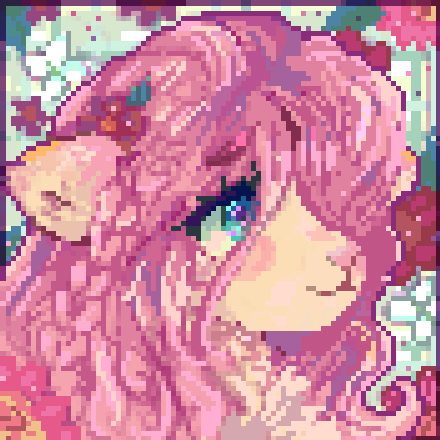 Size: 440x440 | Tagged: safe, artist:brila, derpibooru import, part of a set, fluttershy, pony, sheep, sheep pony, g4, berry, braid, bust, digital art, female, floppy ears, food, icon, image, mare, pixel art, png, portrait, race swap