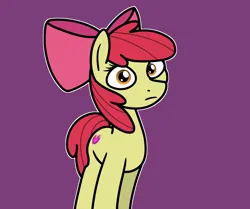 Size: 2048x1712 | Tagged: safe, artist:ewoudcponies, derpibooru import, apple bloom, pegasus, pony, g4, female, filly, foal, frown, image, looking at you, png, purple background, simple background, solo