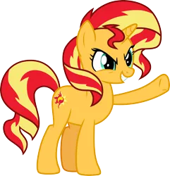 Size: 3000x3118 | Tagged: safe, alternate version, artist:cloudy glow, derpibooru import, sunset shimmer, pony, unicorn, equestria girls, g4, female, horn, image, mare, missing accessory, my little pony equestria girls, png, simple background, solo, transparent background, vector