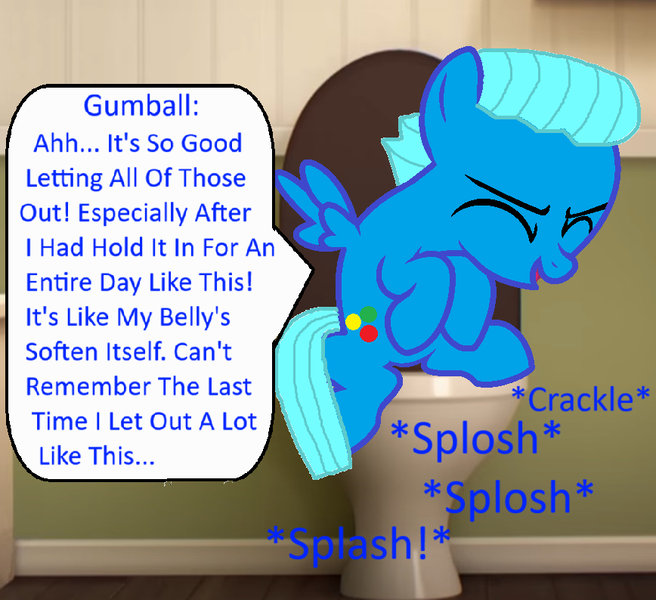 Size: 868x794 | Tagged: suggestive, artist:memeartboi, derpibooru import, ponified, pegasus, pony, g4, ahhh, bathroom, but why, colt, eyes closed, foal, gumball watterson, image, imminent flush, implied pooping, indoors, male, onomatopoeia, open mouth, pegasus wings, png, relaxed, relief, relieved, sitting, sitting on toilet, solo, sound effects, speech bubble, spread wings, text, the amazing world of gumball, toilet, toilet humor, wings