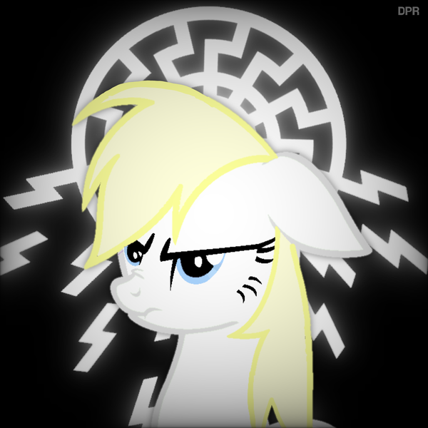 Size: 2048x2048 | Tagged: safe, editor:dpr, ponerpics import, oc, oc:aryanne, pony, angry, aryan pony, black sun, female, image, mare, nazi, nazi symbol, nazipone, png