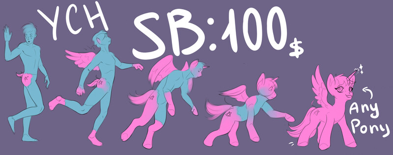 Size: 3051x1207 | Tagged: dead source, safe, artist:kiri-anko, derpibooru import, alicorn, human, pony, g4, commission, cutie mark, human to pony, image, jpeg, male, simple background, transformation, transformation sequence, transgender transformation, ych sketch, your character here