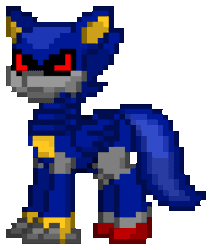 Size: 624x736 | Tagged: safe, derpibooru import, pegasus, pony, robot, robot pony, pony town, digital art, gif, image, metal sonic, pixel art, red eyes, solo, sonic the hedgehog (series)