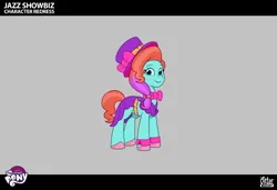 Size: 2330x1591 | Tagged: safe, derpibooru import, earth pony, pony, g5, my little pony: tell your tale, leak, spoiler:g5, spoiler:my little pony: tell your tale, spoiler:tyts02e32, bowtie, clothes, cyan eyes, female, gradient mane, hat, image, jazz hooves, lil critter workshop, looking at you, magic mirror (episode), mare, pink hooves, png, smiling, smiling at you, unshorn fetlocks, vest