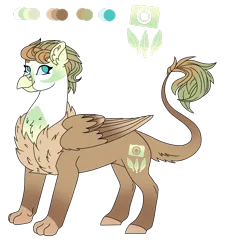 Size: 2348x2555 | Tagged: safe, artist:plixine, derpibooru import, oc, oc:sandy, unofficial characters only, hippogriff, female, image, interspecies offspring, magical lesbian spawn, offspring, parent:greta, parent:press release, png, reference sheet, simple background, solo, transparent background