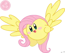 Size: 991x806 | Tagged: safe, fluttershy, fluttershy kirby, image, kirby, kirby (character), png, simple background, solo, transparent background