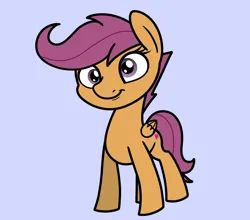 Size: 2048x1800 | Tagged: safe, artist:ewoudcponies, derpibooru import, scootaloo, pegasus, pony, g4, image, looking at you, png, purple background, simple background, smiling, smiling at you, solo