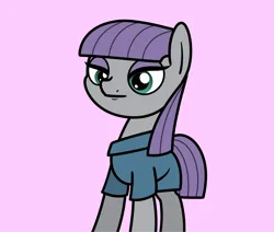 Size: 2048x1733 | Tagged: safe, artist:ewoudcponies, derpibooru import, maud pie, earth pony, pony, g4, female, image, lidded eyes, looking at you, mare, pink background, png, simple background, solo