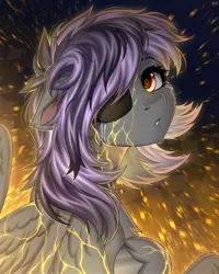 Size: 1638x2048 | Tagged: safe, artist:hakaina, ponerpics import, oc, unofficial characters only, pony, abstract background, eyepatch, female, image, jpeg, mare, solo, solo female