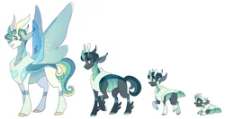 Size: 2688x1427 | Tagged: safe, artist:baylard, derpibooru import, oc, oc:mimic (baylard), unofficial characters only, changeling, hybrid, pony, age progression, changeling oc, image, older, parent:queen chrysalis, parent:shining armor, png, simple background, solo, white background