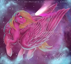 Size: 1810x1628 | Tagged: safe, artist:lazyeva, derpibooru import, oc, unofficial characters only, pegasus, pony, image, png, shooting star, solo, space, tangible heavenly object