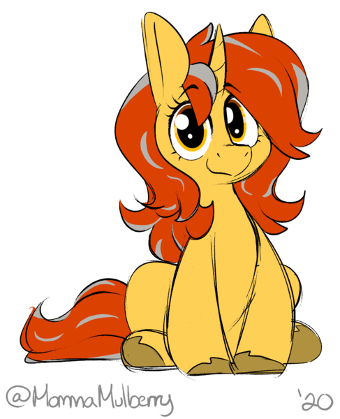 Size: 1315x1619 | Tagged: safe, artist:mulberrytarthorse, artist:polofastter, derpibooru import, oc, oc:cinderheart, unofficial characters only, pony, cute, female, gift art, image, mare, png, simple background, sitting, smiling, transparent background