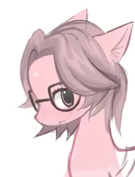 Size: 359x471 | Tagged: safe, artist:calmstate2, derpibooru import, ponified, pony, bust, fear and hunger 2, female, glasses, image, mare, olivia haas (fear and hunger), png, simple background, solo, white background