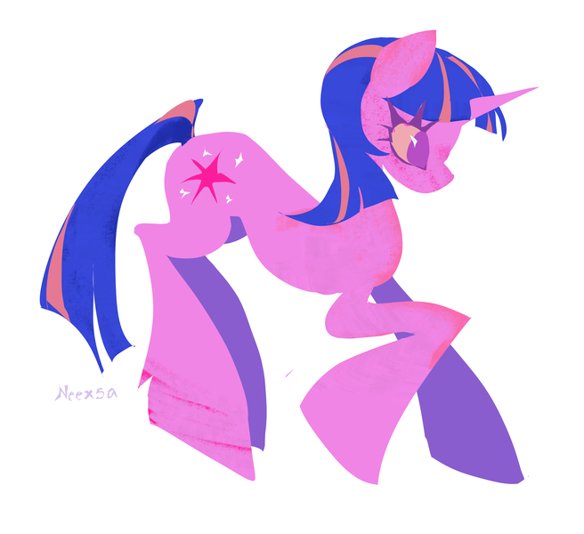 Size: 1806x1653 | Tagged: safe, artist:neexsa_, derpibooru import, twilight sparkle, pony, unicorn, g4, female, image, jpeg, mare, simple background, solo, unicorn twilight, white background