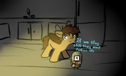 Size: 969x587 | Tagged: safe, artist:sararose, derpibooru import, oc, oc:roachpony, unofficial characters only, cockroach, insect, pony, cookie, cookie jar, dialogue, female, filly, foal, food, image, jpeg, solo