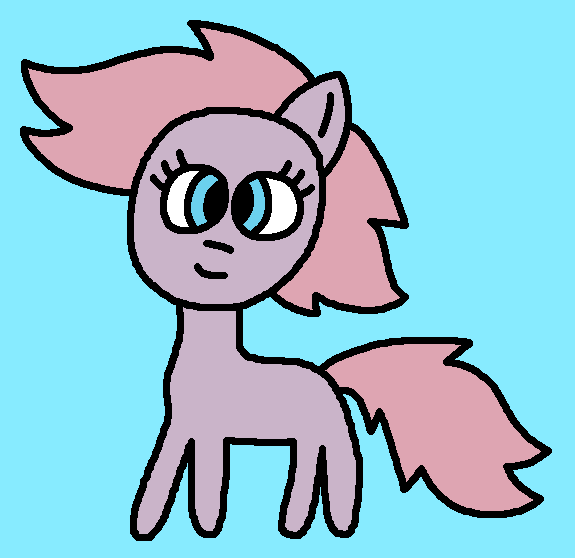 Size: 575x558 | Tagged: safe, artist:the-rainbow-nigga420, derpibooru import, ember (g1), earth pony, pony, g1, g4, baby, baby pony, blue background, closed mouth, cute, female, filly, foal, g1 emberbetes, g1 to g4, generation leap, image, light blue background, ms paint, png, simple background, smiling, solo