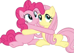 Size: 987x712 | Tagged: safe, artist:retroponybro, derpibooru import, fluttershy, pinkie pie, earth pony, pegasus, pony, g4, duo, duo female, female, image, inkscape, mare, png, simple background, sitting, solo, solo female, transparent background, vector