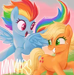 Size: 1513x1532 | Tagged: safe, artist:mn27, derpibooru import, applejack, rainbow dash, pony, g4, appledash, female, image, jpeg, lesbian, older, shipping