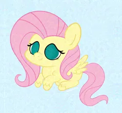 Size: 2426x2240 | Tagged: safe, artist:amynewblue, derpibooru import, fluttershy, pegasus, g4, adversarial noise, chibi, image, png, simple background, solo, wings