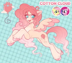 Size: 2048x1791 | Tagged: safe, artist:pinxpony, derpibooru import, oc, oc:cotton cloud, unofficial characters only, pegasus, pony, g4, fusion, fusion:fluttershy, fusion:pinkie pie, image, pegasus oc, png, solo, wings