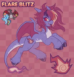 Size: 1700x1764 | Tagged: safe, artist:pinxpony, derpibooru import, oc, oc:flare blitz, unofficial characters only, dracony, dragon, hybrid, pony, g4, fusion, fusion:charizard, fusion:rainbow dash, image, png, pokemon fusion, solo