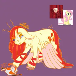 Size: 1024x1024 | Tagged: safe, artist:will._.blackwood, derpibooru import, fluttershy, oc, pegasus, pony, g4, adoptable, crossover, crying, cutie mark, female, fusion:fluttershy, fusion:gangle, gangle, image, jpeg, mare, mask, ribbon, the amazing digital circus