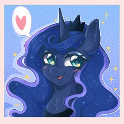 Size: 1600x1600 | Tagged: safe, artist:faelitha, derpibooru import, princess luna, alicorn, pony, g4, icon, image, jpeg, procreate app, solo, stars