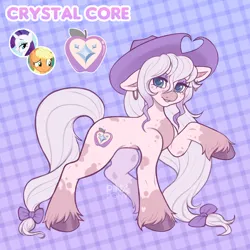 Size: 2048x2048 | Tagged: safe, artist:pinxpony, derpibooru import, oc, oc:crystal core, unofficial characters only, earth pony, pony, g4, earth pony oc, fusion, fusion:applejack, fusion:rarity, image, jpeg