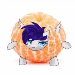 Size: 1280x1280 | Tagged: safe, artist:anastas, derpibooru import, oc, oc:amethyst dawn, unofficial characters only, pegasus, chibi, eyelashes, image, jpeg, meme, photo, solo, tangerine, wings