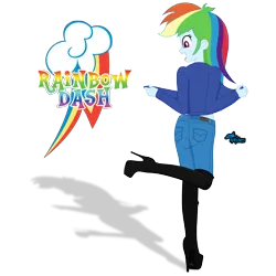 Size: 2560x2560 | Tagged: safe, artist:gibsterboy5, derpibooru import, rainbow dash, human, equestria girls, g4, boots, clothes, denim, denim jacket, female, high heel boots, high heels, high res, image, jacket, jeans, leather, leather boots, looking down, one leg raised, pants, platform boots, platform heels, platform shoes, png, shadow, shoes, signature, simple background, smiling, solo, standing, standing on one leg, text, thigh boots, transparent background