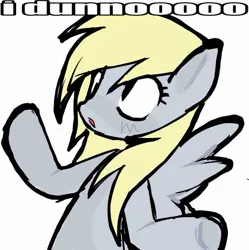 Size: 875x877 | Tagged: safe, artist:poniesinmyhead, derpibooru import, derpy hooves, pegasus, pony, g4, bust, clueless, female, i dunno, image, jpeg, mare, shrug, solo