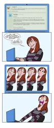 Size: 895x2108 | Tagged: safe, derpibooru import, derpy hooves, human, pegasus, g4, clothes, comic, computer, dashface, derp, female, image, jpeg, laptop computer, lauren faust, meme, reaction image, word of faust